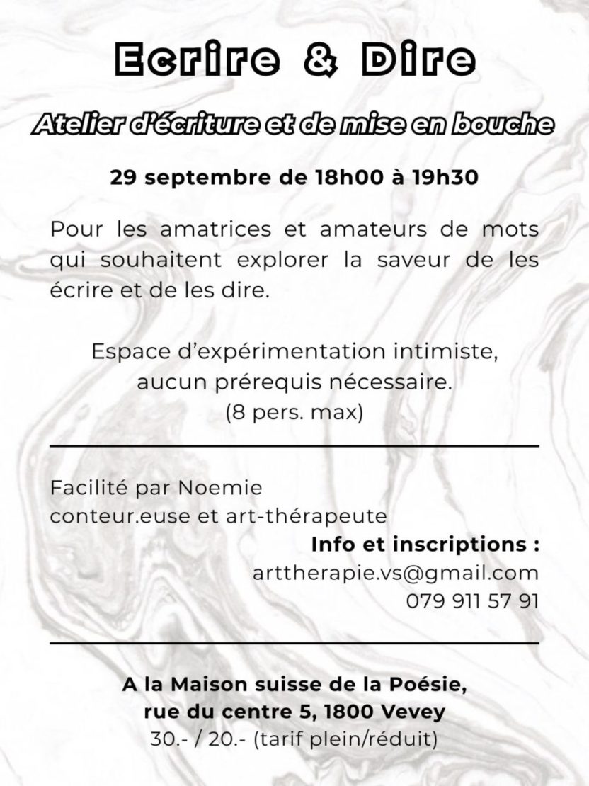 Atelier La Maison Suisse de la Poésie